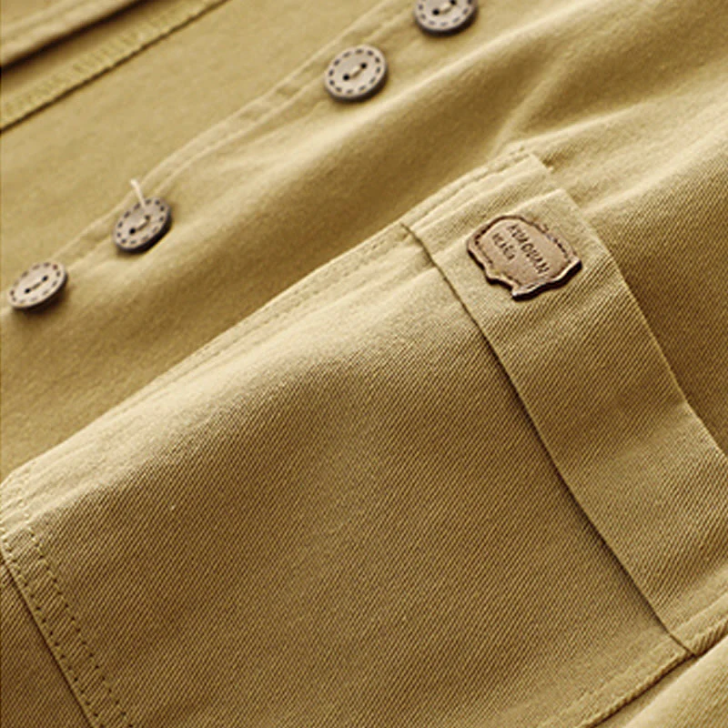 Gilet da donna in cotone senza maniche con tasche e bottoni frontali in tinta unita Buddha Stones - Image 7