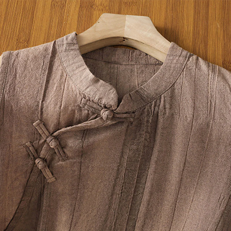 Gilet senza maniche in cotone da donna con design retrò a rana e bottoni Buddha Stones - Image 14