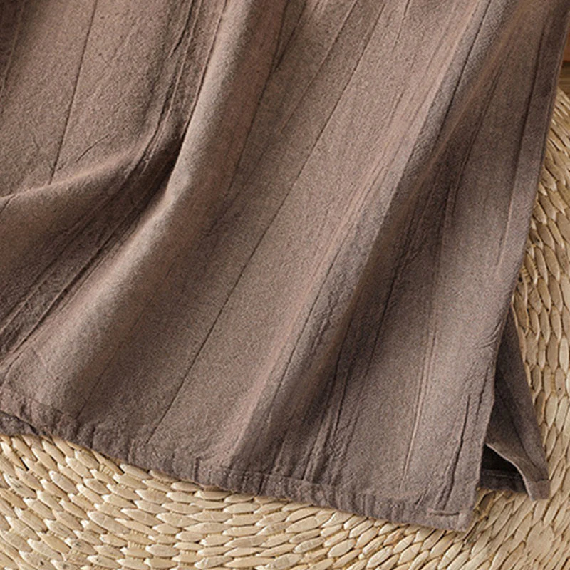 Gilet senza maniche in cotone da donna con design retrò a rana e bottoni Buddha Stones - Image 17