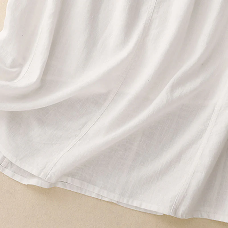 Gonna da donna in cotone con coulisse e vita elastica a trapezio, motivo Buddha Stones - Image 12