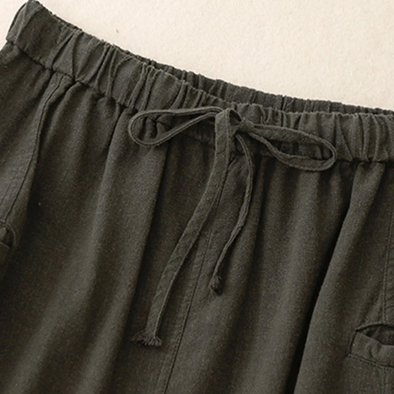 Gonna da donna in cotone con coulisse e vita elastica a trapezio, motivo Buddha Stones - Image 16