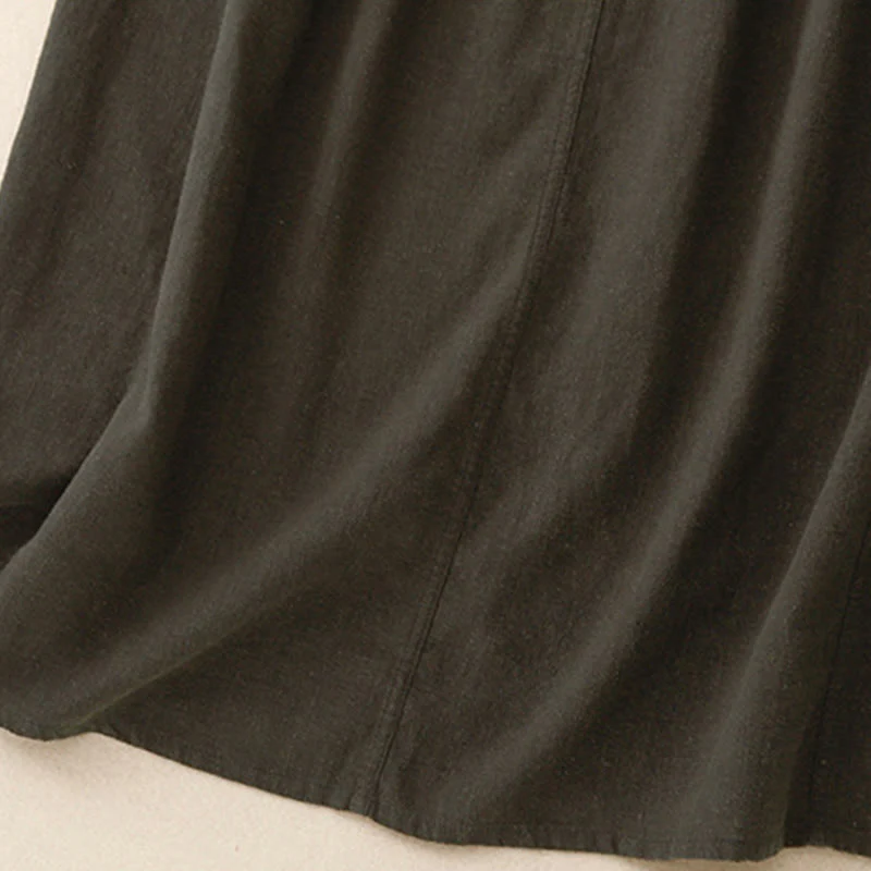 Gonna da donna in cotone con coulisse e vita elastica a trapezio, motivo Buddha Stones - Image 18