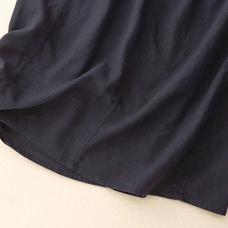 Gonna da donna in cotone con coulisse e vita elastica a trapezio, motivo Buddha Stones - Image 5