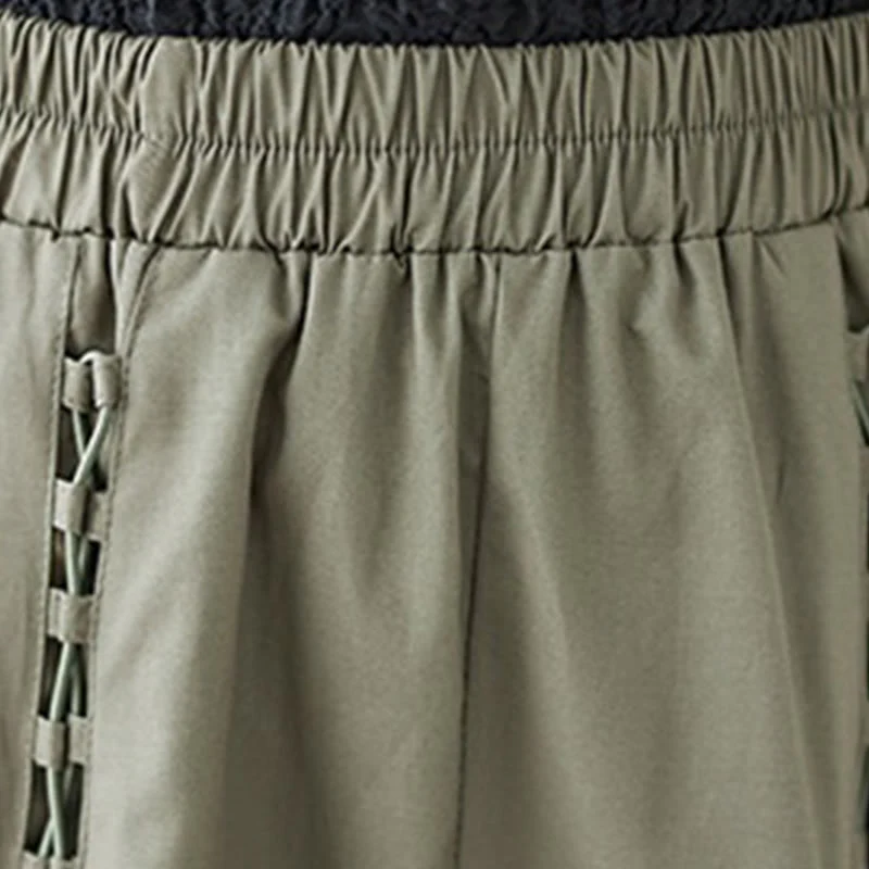 Gonna da donna in cotone con design plissettato, casual estivo, colore puro, Buddha Stones - Image 9