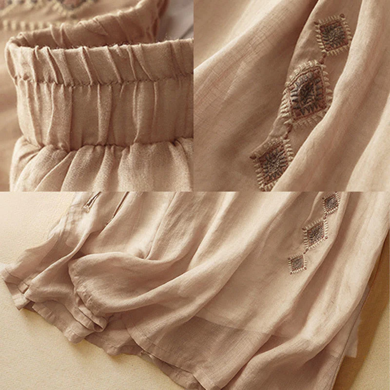 Gonna da donna in cotone e lino, lunghezza 7-8, con bottoni ricamati in stile etnico vintage Buddha Stones - Image 14