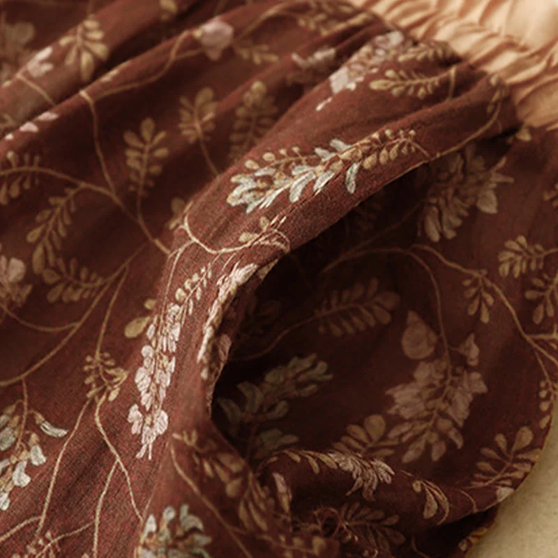 Gonna da donna in lino e cotone con tasche, a trapezio, floreale, con elastico in vita e motivo Buddha Stones - Image 5