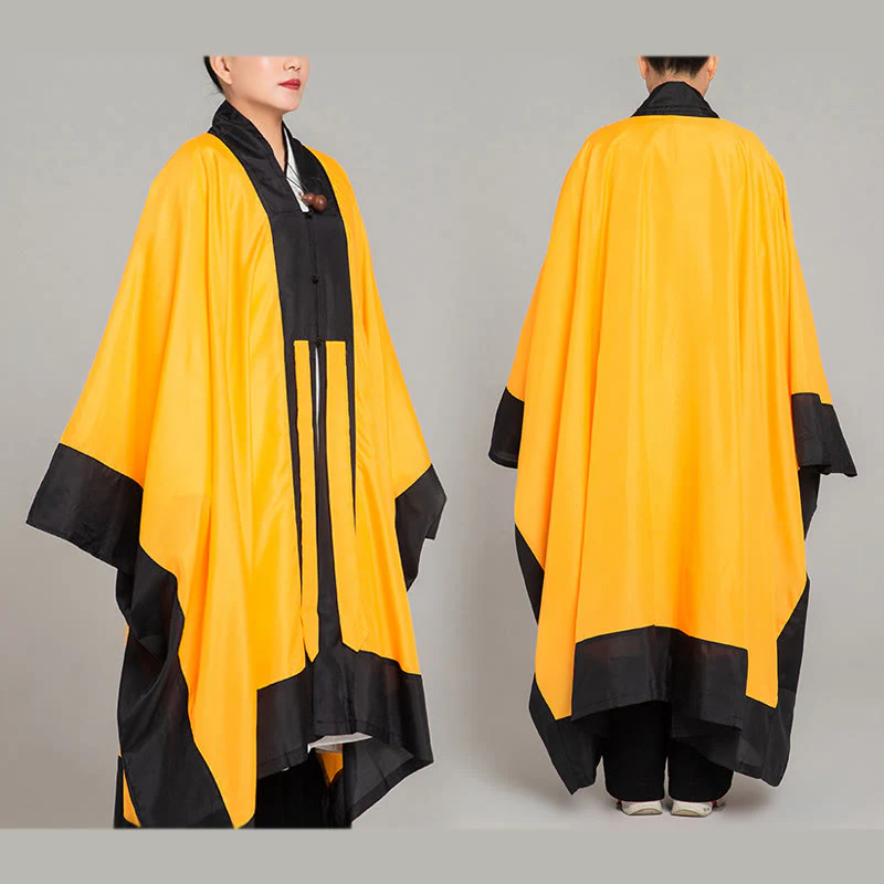 Kimono taoista unisex con maniche lunghe e larghe, tinta unita, per cerimonia di Qigong e Tai Chi , Buddha Stones Wudang