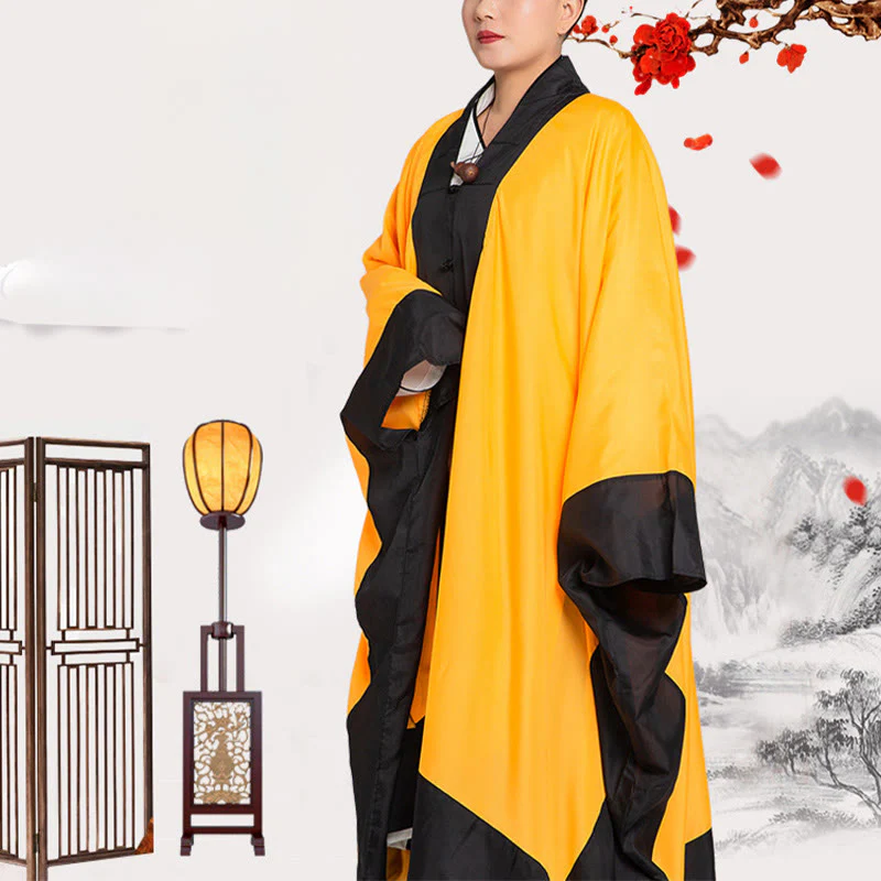 Kimono taoista unisex con maniche lunghe e larghe, tinta unita, per cerimonia di Qigong e Tai Chi , Buddha Stones Wudang - Image 7