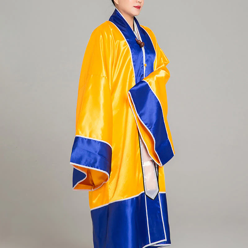 Kimono unisex con maniche lunghe e larghe, ricamo a gru Wudang, motivo Buddha Stones, per cerimonia Qigong Tai Chi. - Image 10