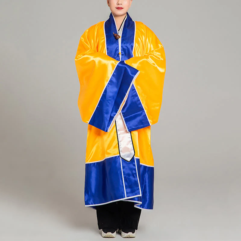Kimono unisex con maniche lunghe e larghe, ricamo a gru Wudang, motivo Buddha Stones, per cerimonia Qigong Tai Chi. - Image 11