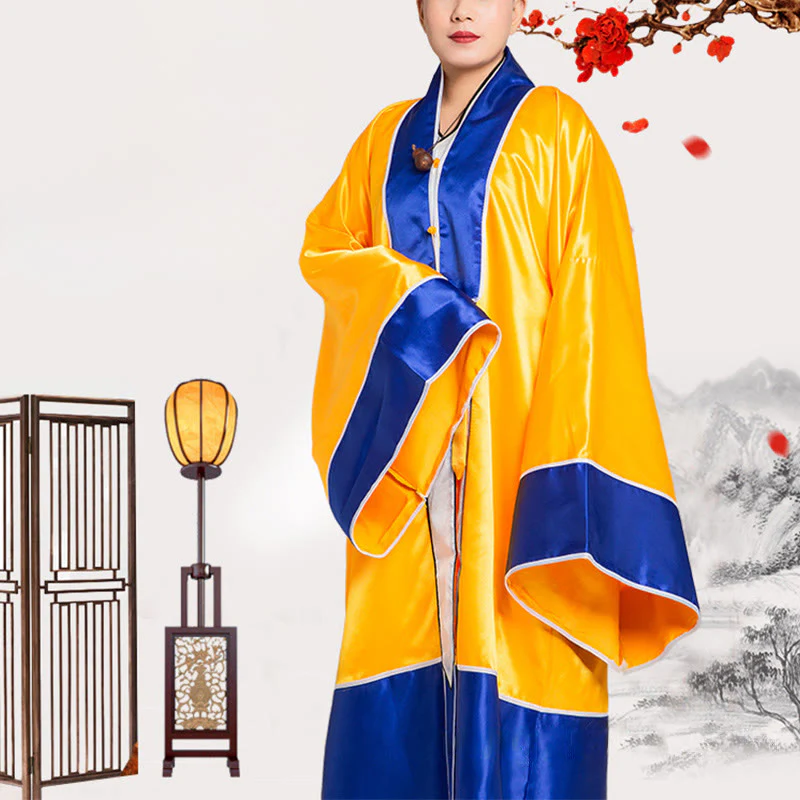 Kimono unisex con maniche lunghe e larghe, ricamo a gru Wudang, motivo Buddha Stones, per cerimonia Qigong Tai Chi. - Image 13