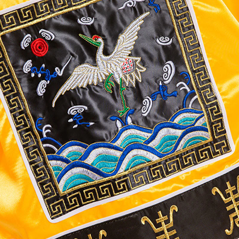 Kimono unisex con maniche lunghe e larghe, ricamo a gru Wudang, motivo Buddha Stones, per cerimonia Qigong Tai Chi. - Image 17
