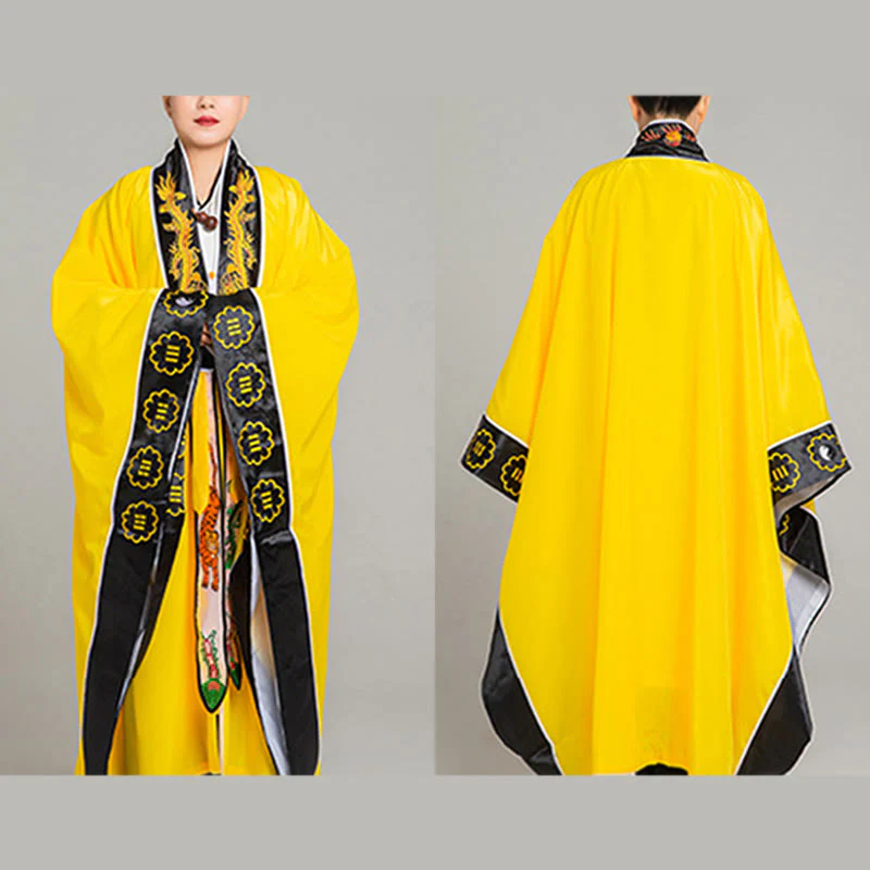 Kimono unisex con maniche lunghe e larghe, ricamo Wudang con Buddha Stones , drago e tigre, per cerimonia di Qigong - Image 11