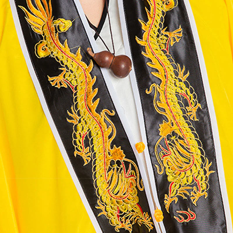 Kimono unisex con maniche lunghe e larghe, ricamo Wudang con Buddha Stones , drago e tigre, per cerimonia di Qigong - Image 13