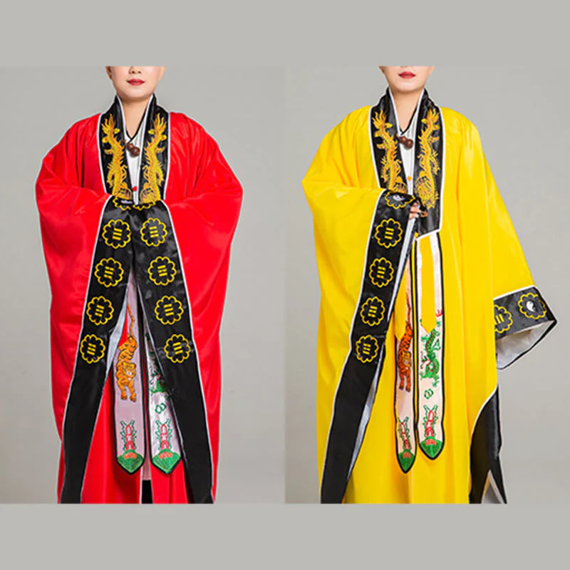 Kimono unisex con maniche lunghe e larghe, ricamo Wudang con Buddha Stones , drago e tigre, per cerimonia di Qigong - Image 16
