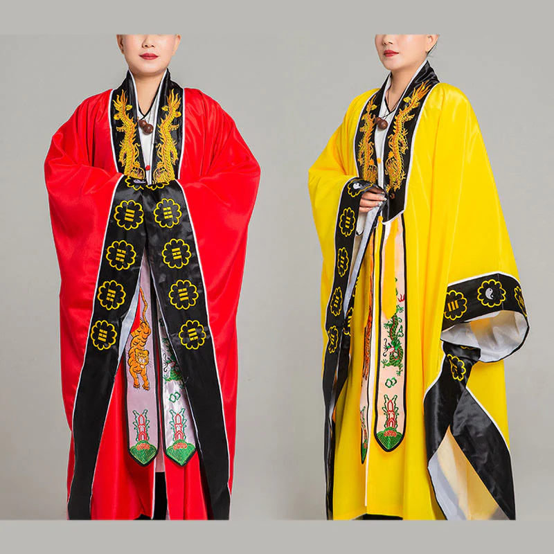 Kimono unisex con maniche lunghe e larghe, ricamo Wudang con Buddha Stones , drago e tigre, per cerimonia di Qigong - Image 17