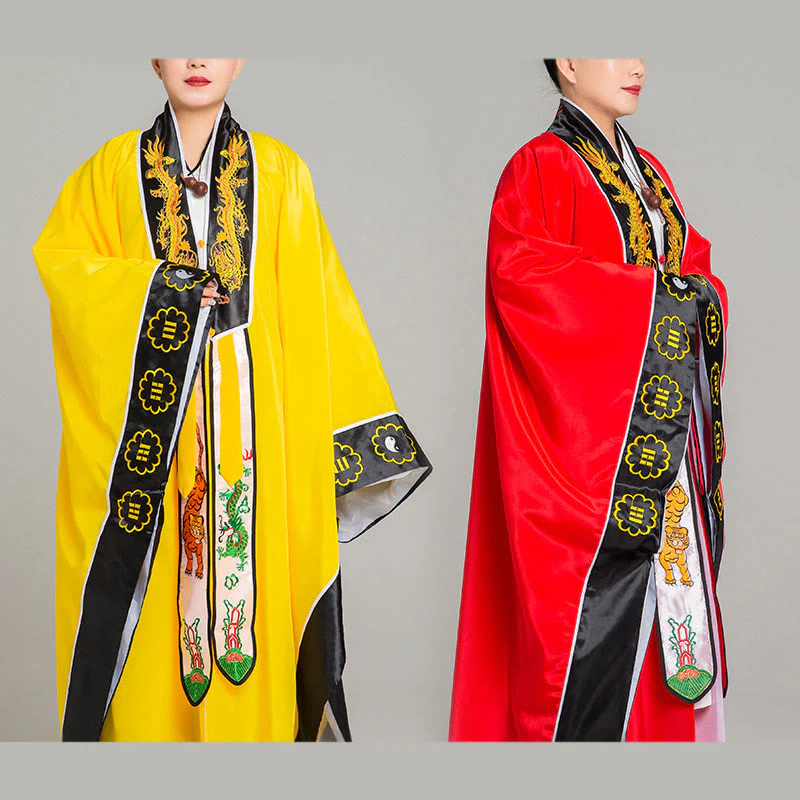 Kimono unisex con maniche lunghe e larghe, ricamo Wudang con Buddha Stones , drago e tigre, per cerimonia di Qigong - Image 18