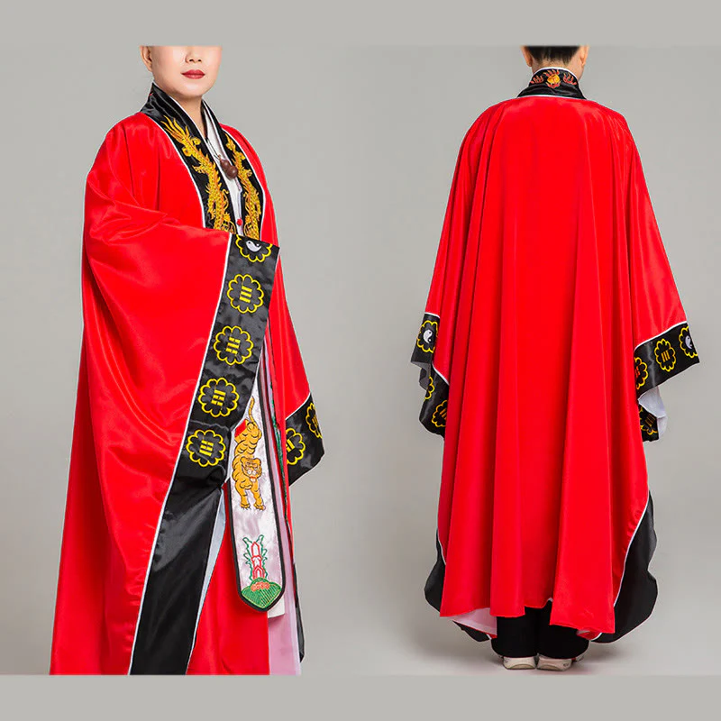 Kimono unisex con maniche lunghe e larghe, ricamo Wudang con Buddha Stones , drago e tigre, per cerimonia di Qigong - Image 5