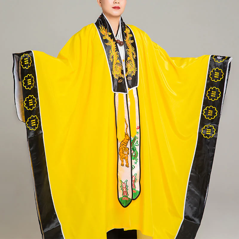 Kimono unisex con maniche lunghe e larghe, ricamo Wudang con Buddha Stones , drago e tigre, per cerimonia di Qigong - Image 7