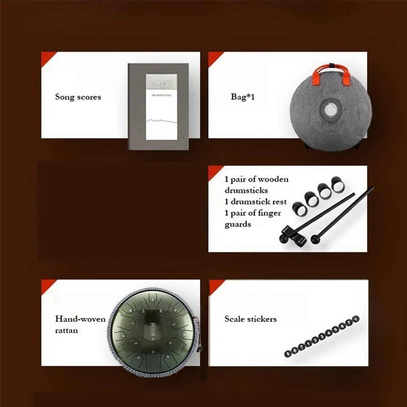 Kit di percussioni per meditazione con tamburo in acciaio Buddha Stones, 13 note, 12 pollici - Image 4