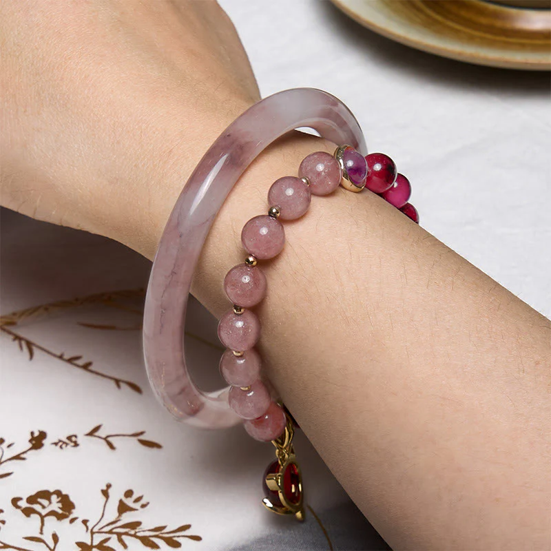 Le Buddha Stones esaltano la felicità e la gioia, set di braccialetti viola - Image 3