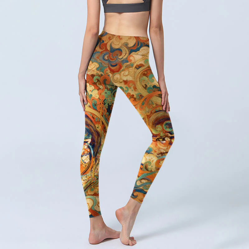 Leggings da palestra con stampa di nuvole di fate, modello Buddha Stones, pantaloni da yoga da donna - Image 5