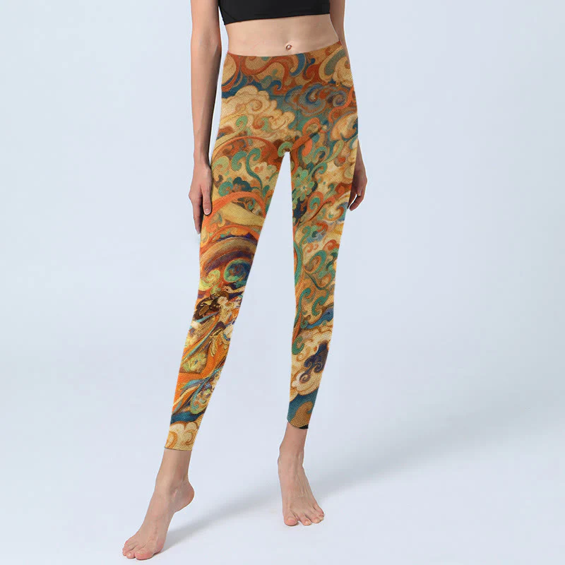 Leggings da palestra con stampa di nuvole di fate, modello Buddha Stones, pantaloni da yoga da donna - Image 6
