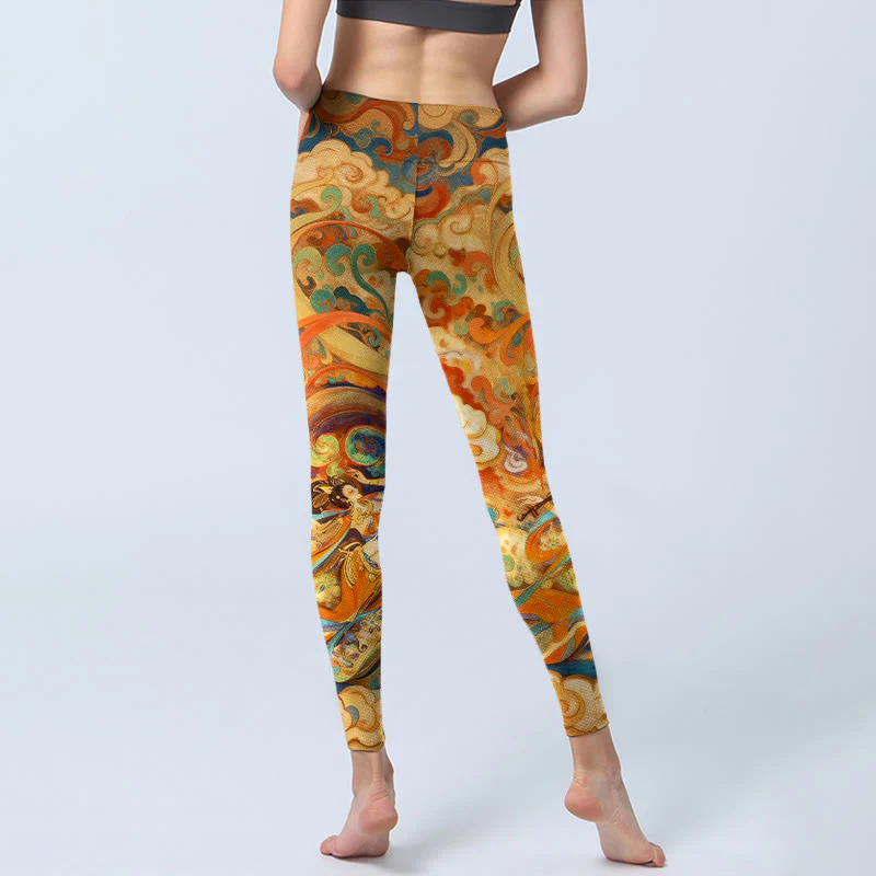 Leggings da palestra con stampa di nuvole di fate, modello Buddha Stones, pantaloni da yoga da donna - Image 7