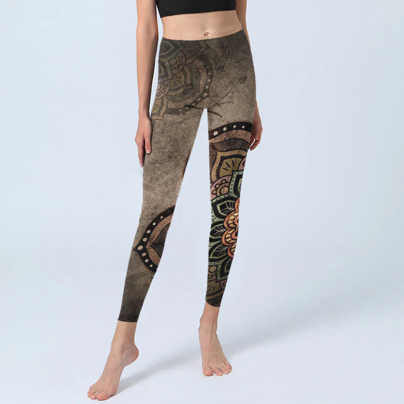 Leggings da palestra con stampa mandala Buddha Stones, pantaloni da yoga da donna - Image 6