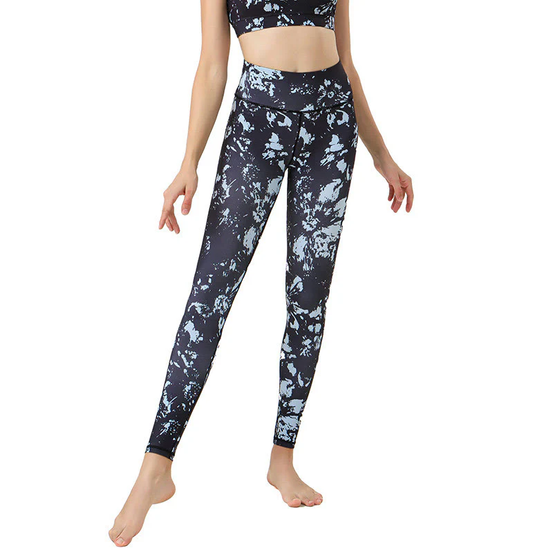 Leggings da yoga a vita alta con stampa di foglie d'acero Buddha Stones , per esercizi sportivi e fitness, pantaloni da yoga da donna - Image 2