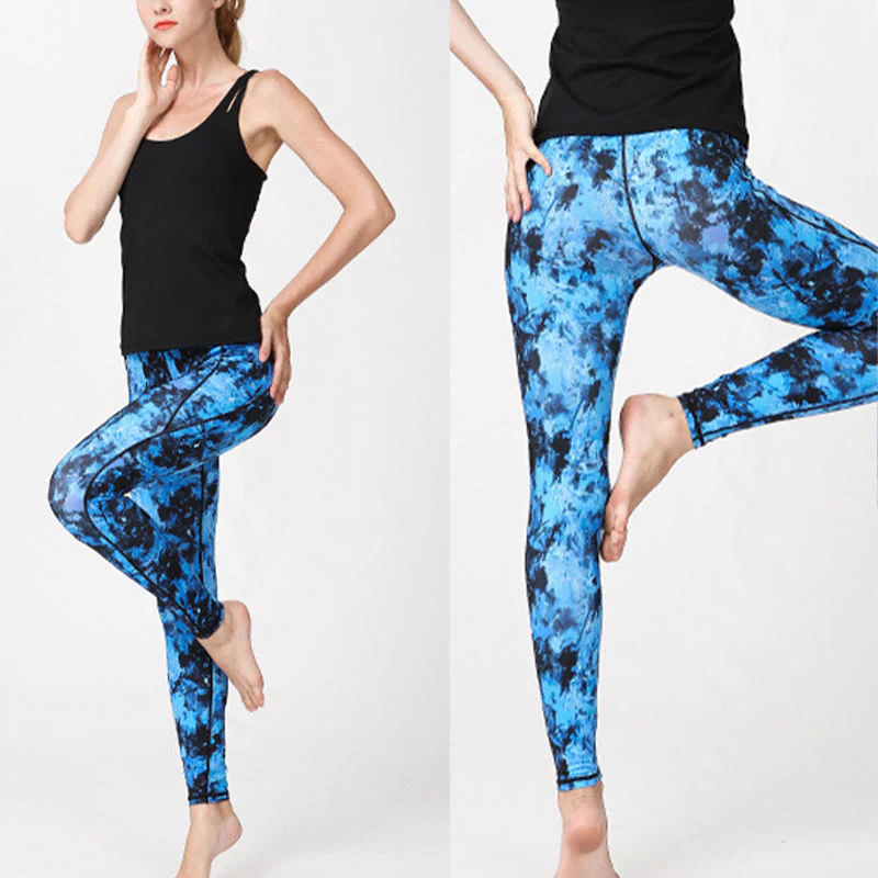 Leggings da yoga a vita alta con stampa mimetica Buddha Stones Sports Fitness Yoga Pantaloni da yoga da donna - Image 11