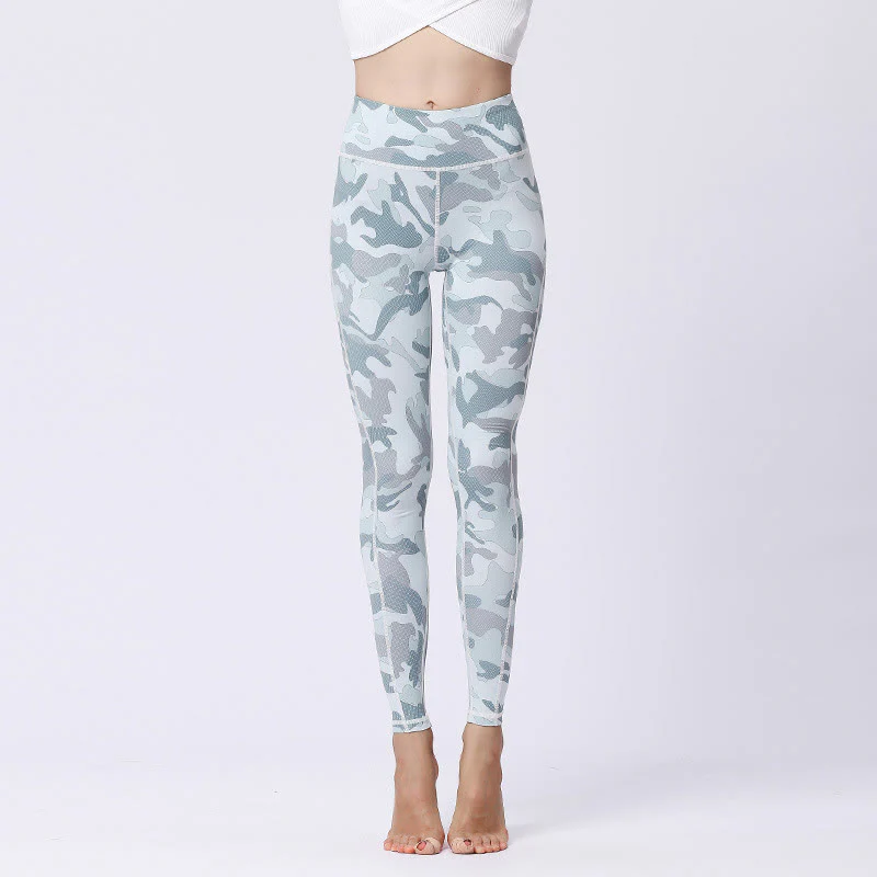 Leggings da yoga a vita alta con stampa mimetica Buddha Stones Sports Fitness Yoga Pantaloni da yoga da donna - Image 13