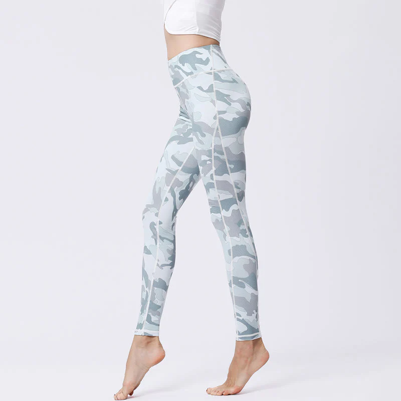 Leggings da yoga a vita alta con stampa mimetica Buddha Stones Sports Fitness Yoga Pantaloni da yoga da donna - Image 14