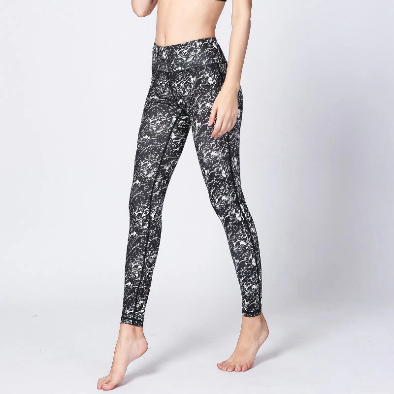 Leggings da yoga a vita alta con stampa mimetica Buddha Stones Sports Fitness Yoga Pantaloni da yoga da donna - Image 7