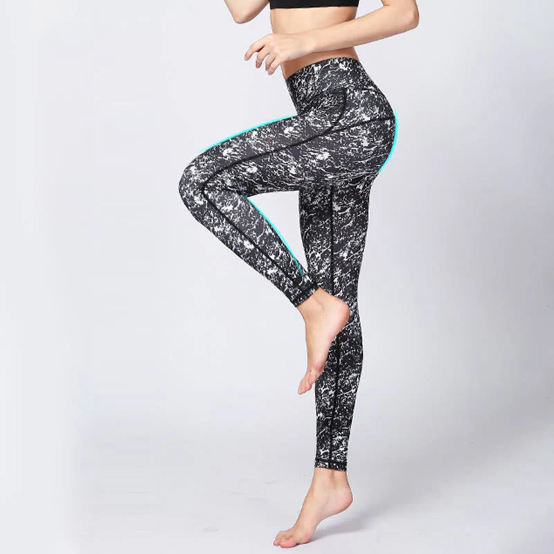 Leggings da yoga a vita alta con stampa mimetica Buddha Stones Sports Fitness Yoga Pantaloni da yoga da donna - Image 8