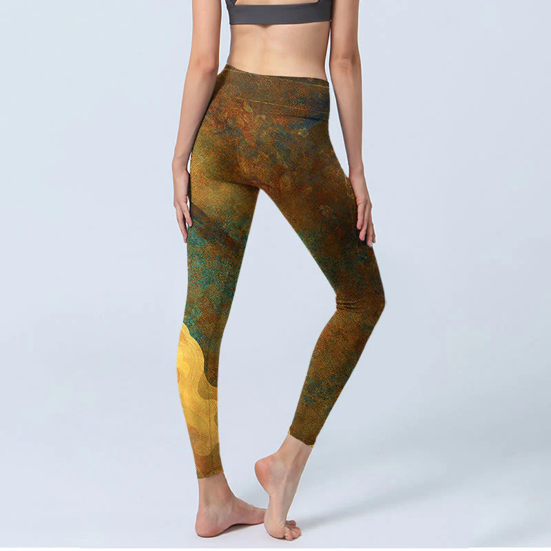 Leggings fitness in tessuto lycra con stampa Buddha Stones , nuvole di buon auspicio, pantaloni da yoga da donna - Image 5