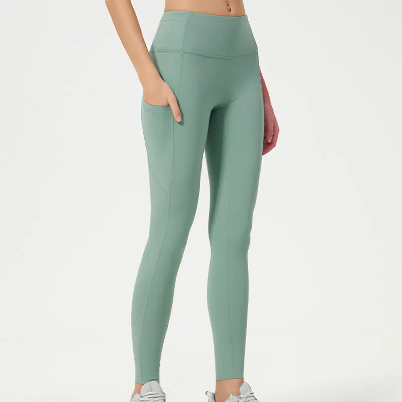 Leggings sportivi da fitness a vita alta, tinta unita, con motivo Buddha Stone, pantaloni da yoga da donna - Image 4