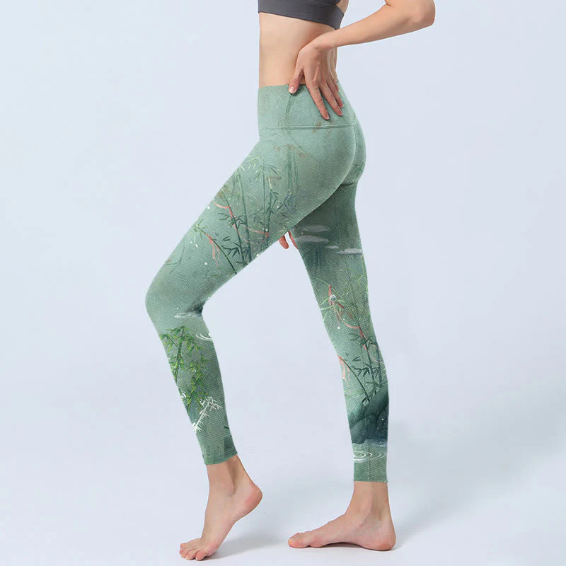Leggings sportivi da fitness con stampa di pietre Buddha Stones , pantaloni da yoga da donna - Image 3