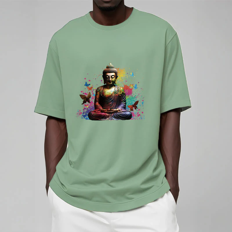 Maglietta Buddha Stones farfalla colorata meditazione Buddha volante - Image 15
