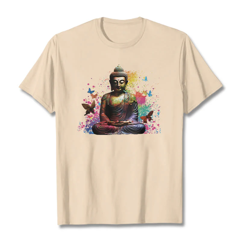 Maglietta Buddha Stones farfalla colorata meditazione Buddha volante - Image 8