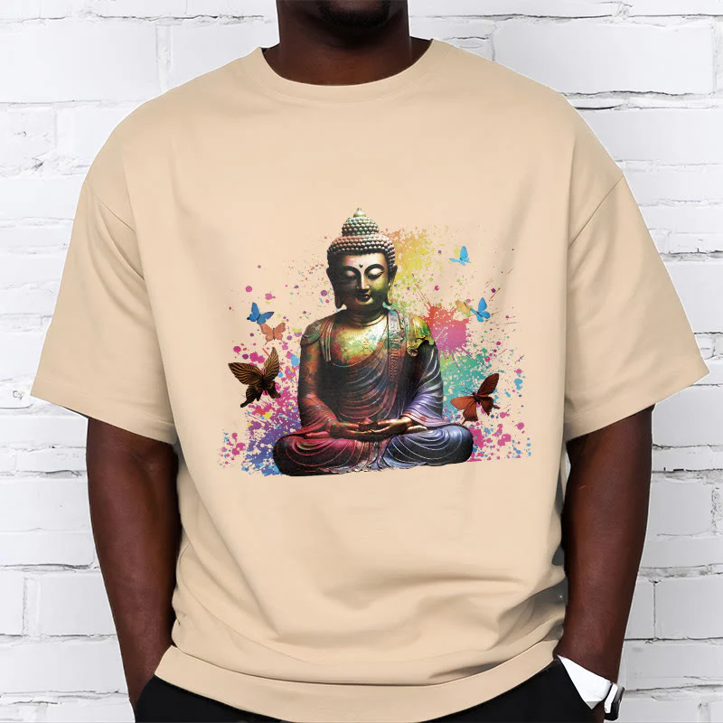 Maglietta Buddha Stones farfalla colorata meditazione Buddha volante - Image 9