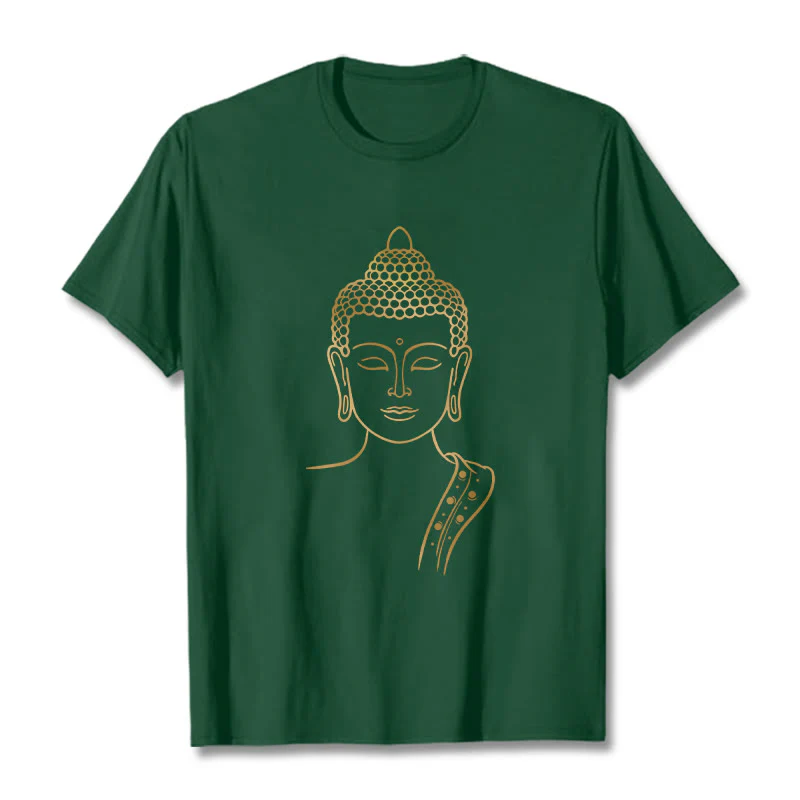 Maglietta Buddha Stones Golden Buddha in meditazione profonda