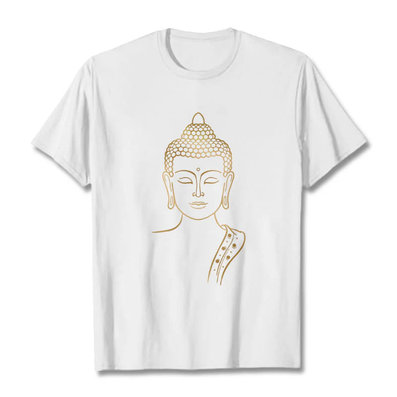 Maglietta Buddha Stones Golden Buddha in meditazione profonda - Image 4