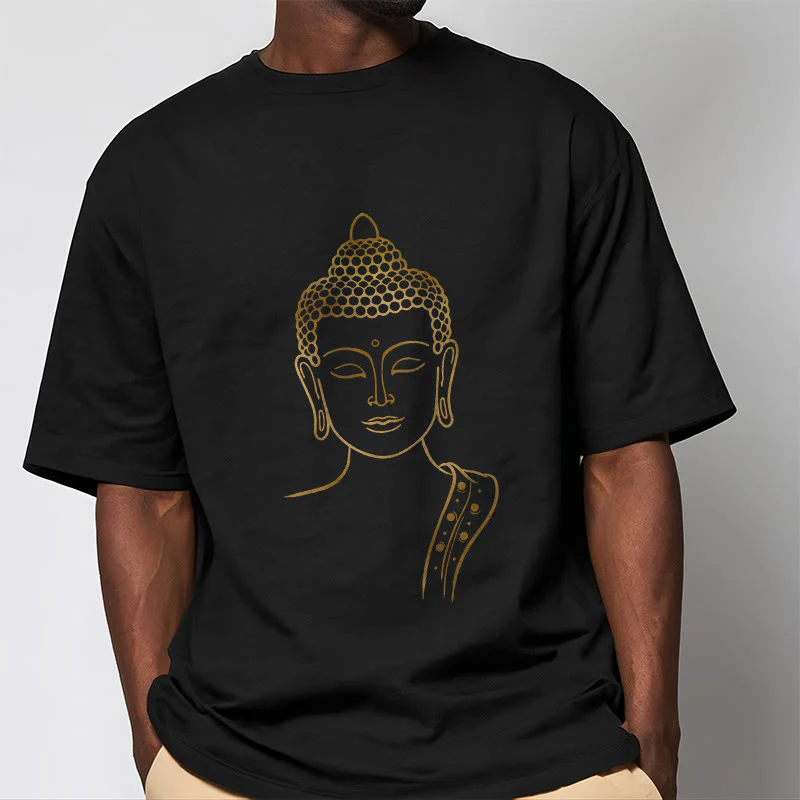 Maglietta Buddha Stones Golden Buddha in meditazione profonda - Image 8