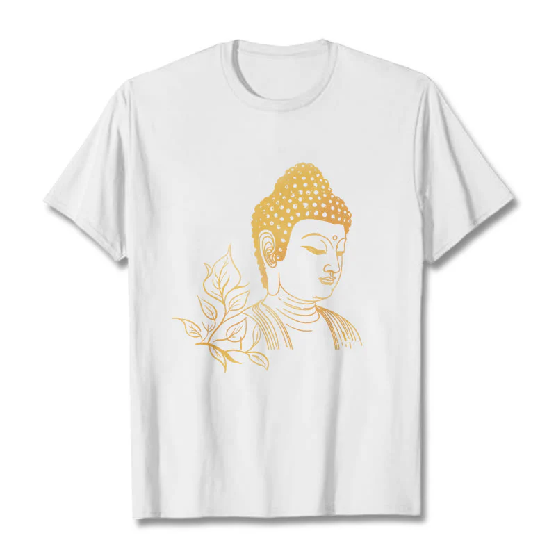 Maglietta Buddha Stones Golden Leaves Meditation Buddha Tee - Image 6