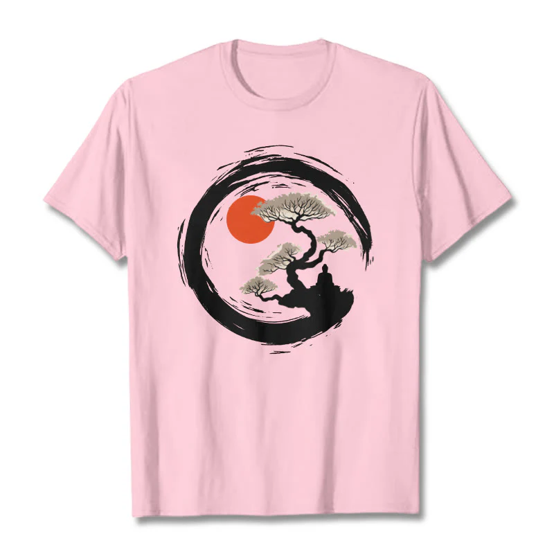 Maglietta Buddha Stones Red Sun Pine Zen Circle Meditazione Buddha Tee - Image 26