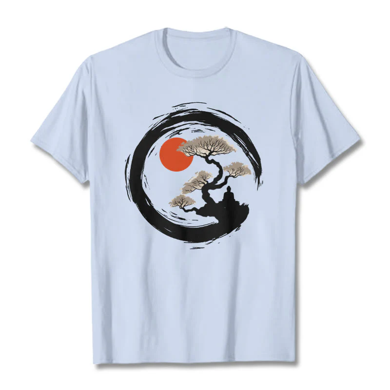 Maglietta Buddha Stones Red Sun Pine Zen Circle Meditazione Buddha Tee - Image 33