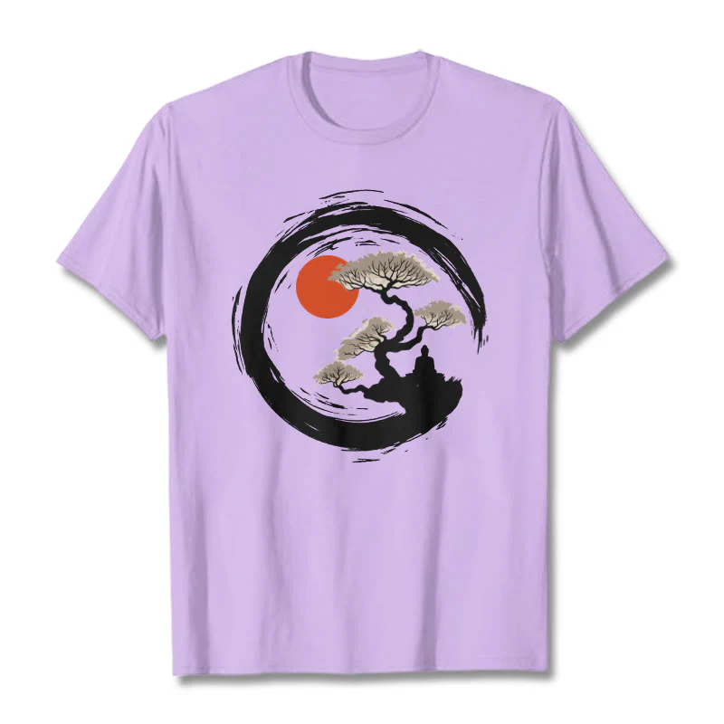 Maglietta Buddha Stones Red Sun Pine Zen Circle Meditazione Buddha Tee - Image 34