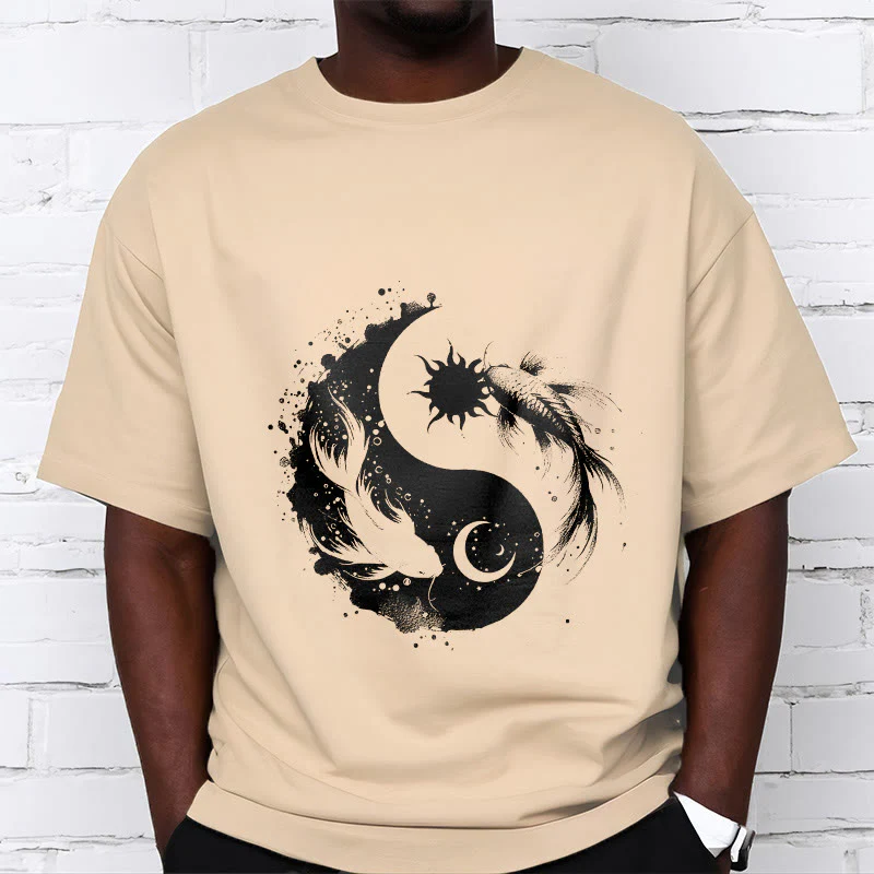 Maglietta con motivo Buddha Stonessun e Moon Yin Yang Koi - Image 10