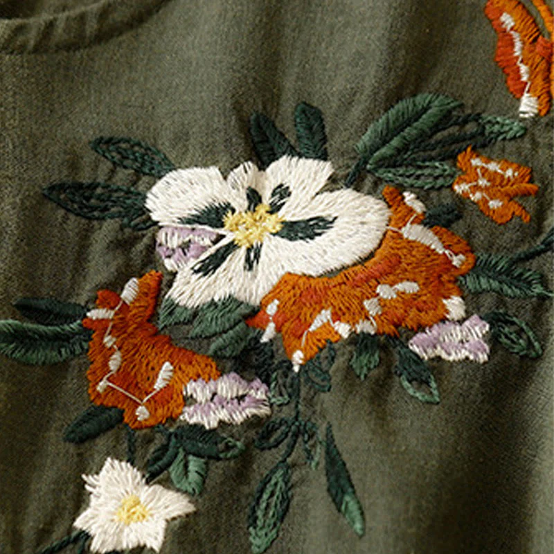 Maglietta da donna in cotone a maniche corte con scollo rotondo, casual ed estiva, con Buddha Stones e ricamo - Image 22